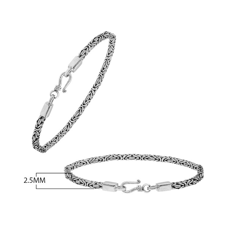 Wholesale sterling silver bracelet with Balinese woven wheat-link chain and lobster clasp handcrafted in Bali.