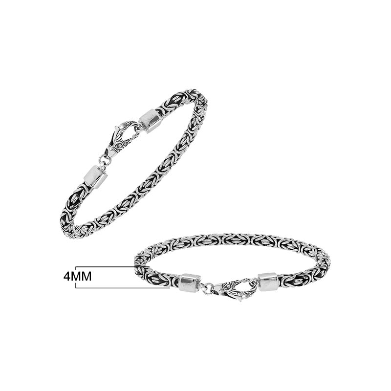 Wholesale sterling silver Byzantine chain bracelet with lobster clasp handcrafted in Bali