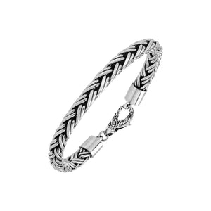 Sterling Silver Bali Handcrafted Braided Wheat Chain Bracelet With Lobster Clasp