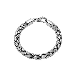Sterling Silver Bali Handcrafted Braided Wheat Chain Bracelet With Lobster Clasp
