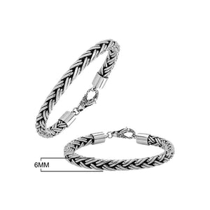 Sterling Silver Bali Handcrafted Braided Wheat Chain Bracelet With Lobster Clasp
