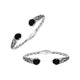 Sterling silver Black Onyx open cuff bangle bracelet with Balinese scrollwork accents