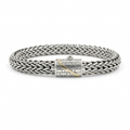 Sterling Silver Braided Chain Bracelet With 18K Gold Accent