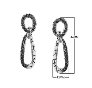 AE-1002-S Sterling Silver Oval Shape Earring With Plain Silver Jewelry Bali Designs Inc 