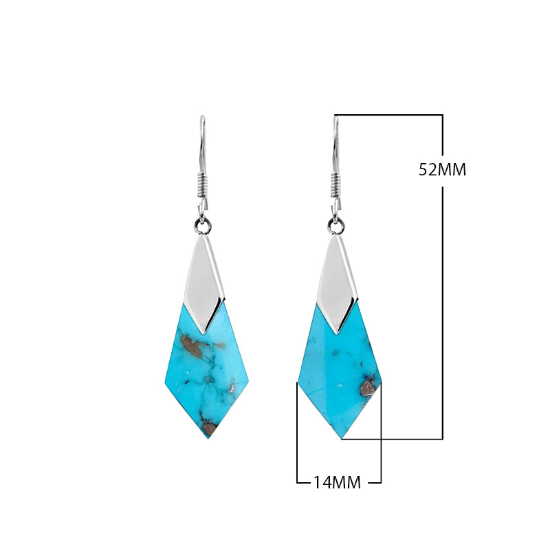 Wholesale sterling silver turquoise drop earrings with geometric-cut stones

Bulk artisan turquoise earrings with modern silver design