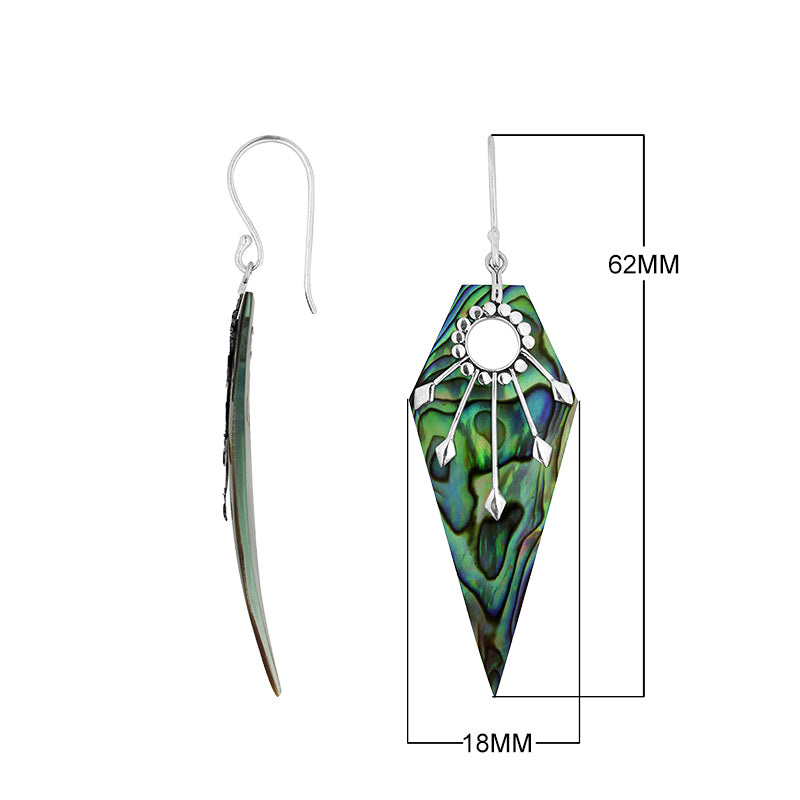 Abalone Shell Silver Geometric Earrings For Wholesale