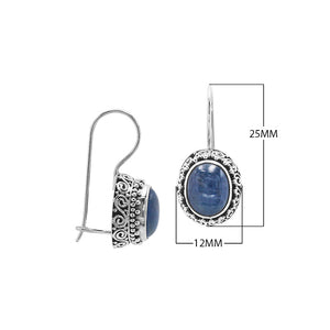 Sterling silver oval Kyanite Quartz dangle earrings