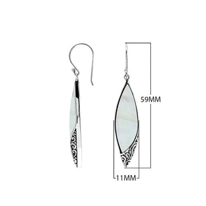 Red Coral Long Marquise Silver Earrings For Wholesale