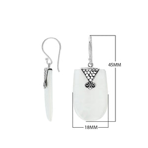 Sterling Silver Mother Of Pearl Dangle Earrings – Wholesale Handcrafted Bali Jewelry