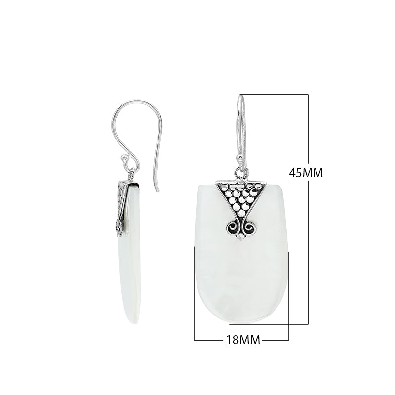 Sterling Silver Mother Of Pearl Dangle Earrings – Wholesale Handcrafted Bali Jewelry