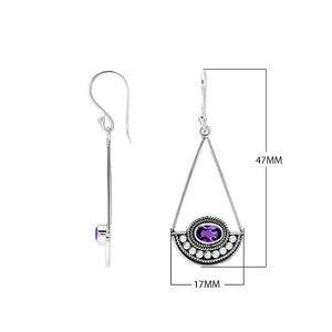 Blue Topaz Quartz triangle silver earrings with beaded frame design