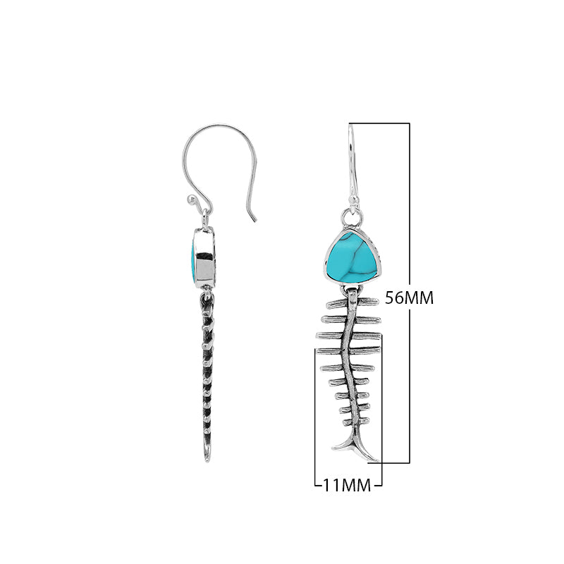 Abalone Shell silver fishbone earrings with artistic design