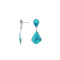 Sterling silver Turquoise Shell geometric drop earrings with modern artisan styling.