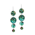 Sterling Silver Abalone Shell Tiered Multi-Circle Drop Earrings
