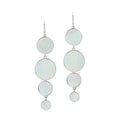 Sterling Silver Mother Of Pearl Tiered Multi-Circle Drop Earrings