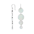 Sterling Silver Mother Of Pearl Tiered Multi-Circle Drop Earrings
