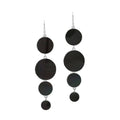 Sterling Silver Black Shell Tiered Multi-Circle Drop Earrings