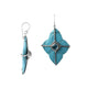 Turquoise Shell Sterling Silver Floral Drop Earwire Earrings