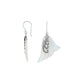 Sterling silver mother of pearl leaf drop earrings with layered shell and polished finish