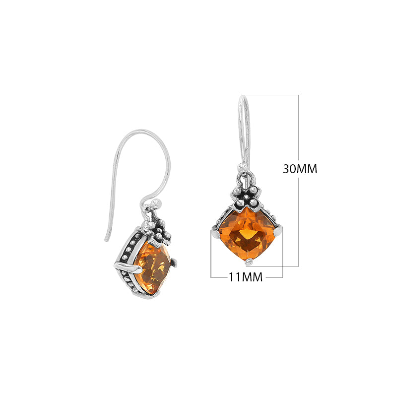 Citrine Quartz prong-set Sterling Silver earrings