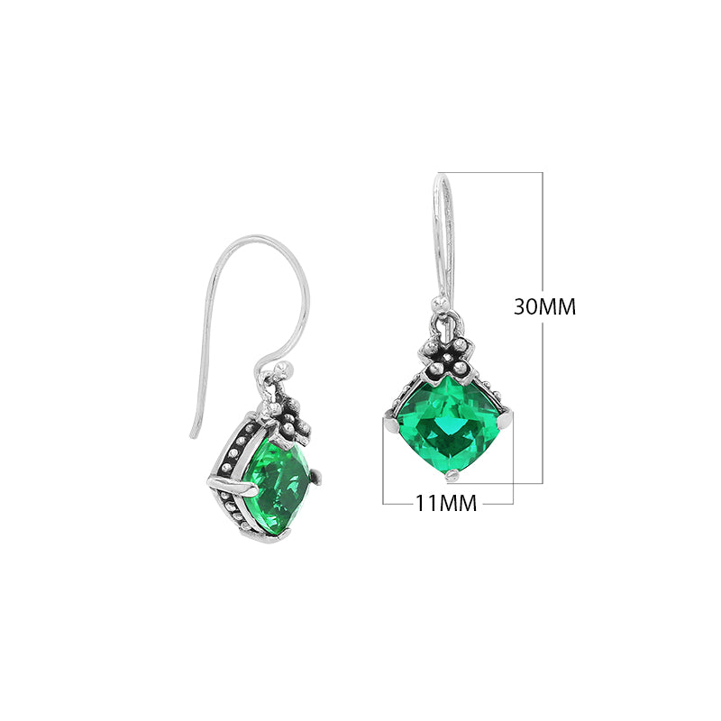 Green Quartz prong-set Sterling Silver earrings
