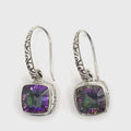 Sterling Silver Mystic Quartz square drop earrings