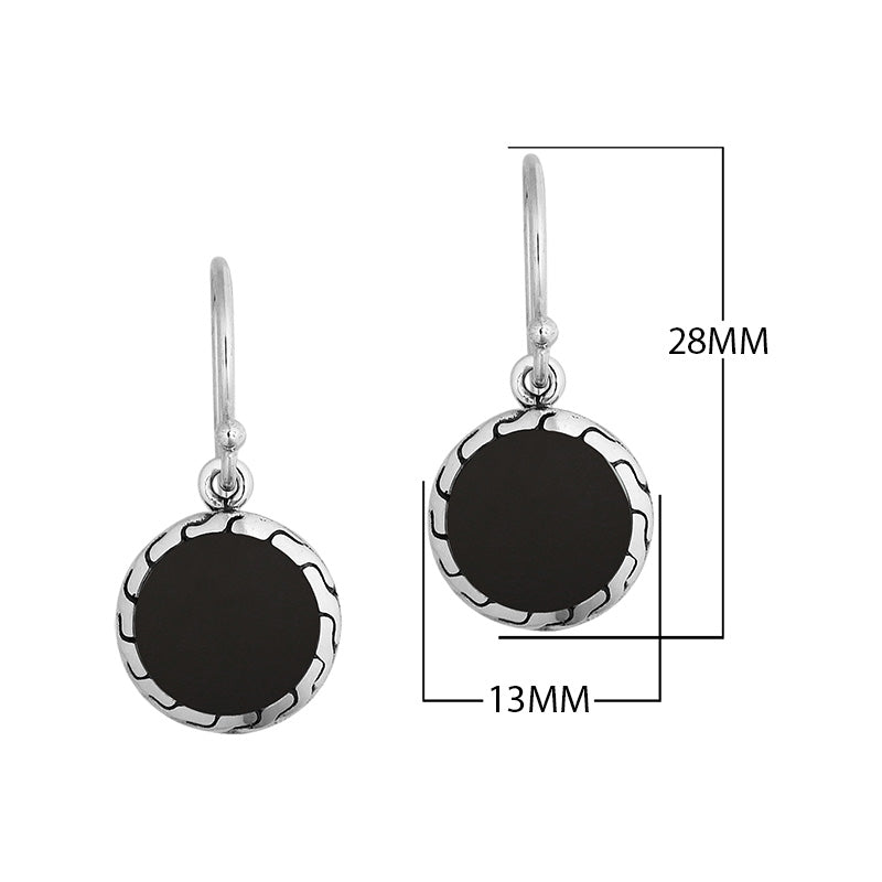 Sterling Silver Black Shell earrings with polished finish for wholesale collection.