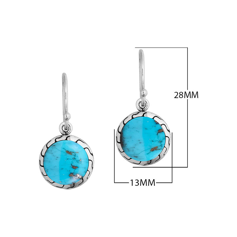 Sterling silver Turquoise Shell earrings with polished finish for wholesale collection.
