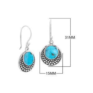 Sterling silver Turquoise Shell earrings with polished finish for wholesale collection.