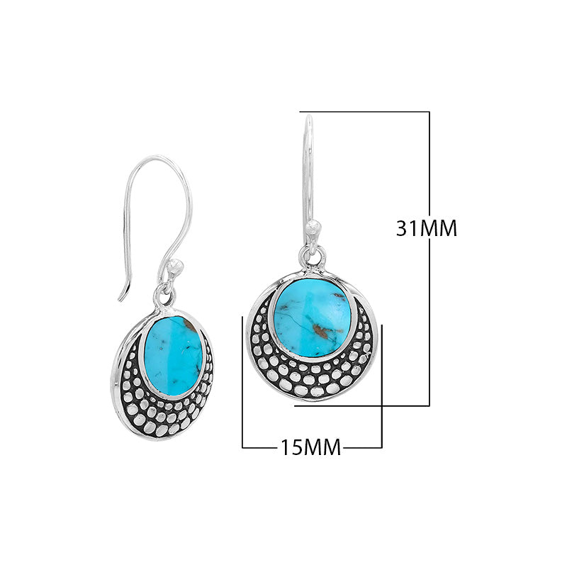 Sterling silver Turquoise Shell earrings with polished finish for wholesale collection.