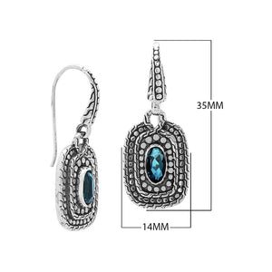 Sterling Silver Citrine Quartz Granulated Oval Drop Earrings With Balinese Detailing