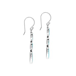 Sterling Silver Turquoise Shell Triple Drop Designer Earrings For Wholesale Collections