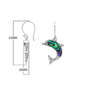 Wholesale Sterling Silver Dolphin Earrings With Abalone Shell Inlay