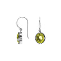 Wholesale Sterling Silver Lemon Quartz Oval Rope-Frame Earrings With Detailed Balinese-Style Metalwork.