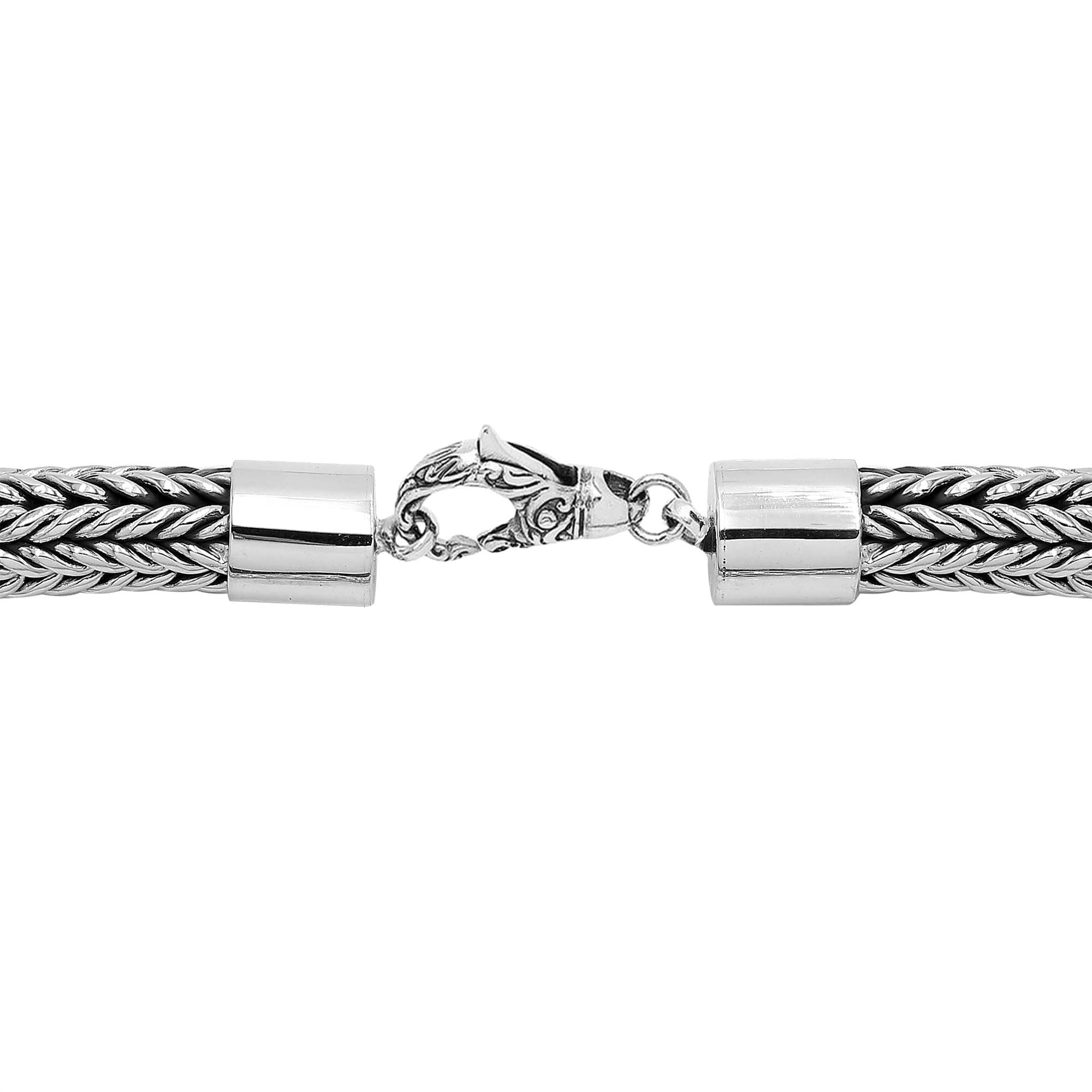 Sterling silver 15mm heavy Balinese chain necklace with bold woven design