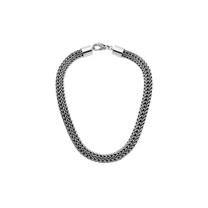 Sterling silver 15mm heavy Balinese chain necklace with bold woven design