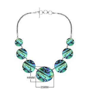 Wholesale sterling silver Abalone Shell statement necklace with Balinese handcrafted design.