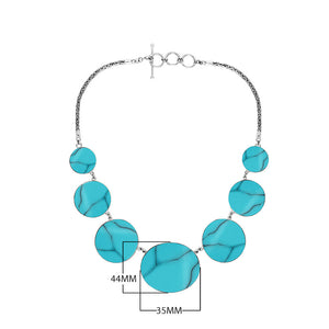 AN-1007-TQ Sterling Silver Necklace With Turquoise Shell Jewelry Bali Designs Inc 