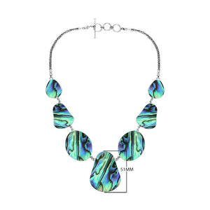 Wholesale sterling silver teardrop abalone shell necklace with Balinese handcrafted design.