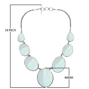 Wholesale 925 sterling silver mother of pearl oval station necklace handcrafted in Bali