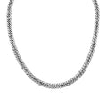 Wholesale sterling silver woven chain necklace with oxidized-polished finish and Balinese clasp, handcrafted in Bali