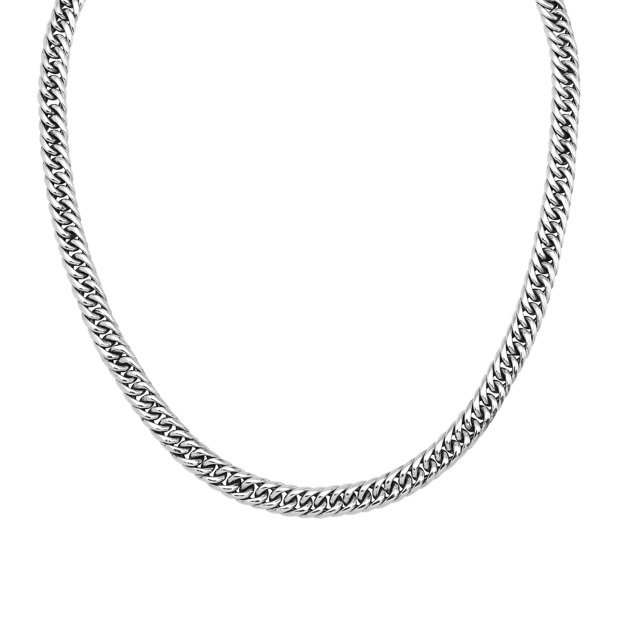 Wholesale sterling silver woven chain necklace with oxidized-polished finish and Balinese clasp, handcrafted in Bali