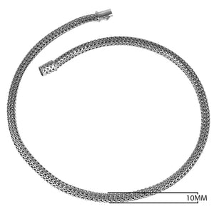 Wholesale sterling silver wheat chain necklace with polished-oxidized finish, handcrafted in Bali.