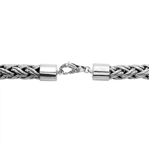 Wholesale 15MM sterling silver woven chain with hook clasp, handcrafted Balinese design.