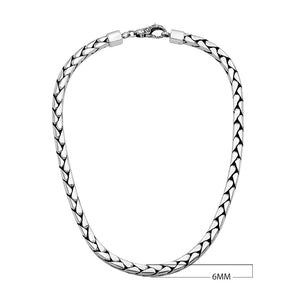 Wholesale 6 MM Sterling Silver flat-link chain with lobster lock, handcrafted in Bali.