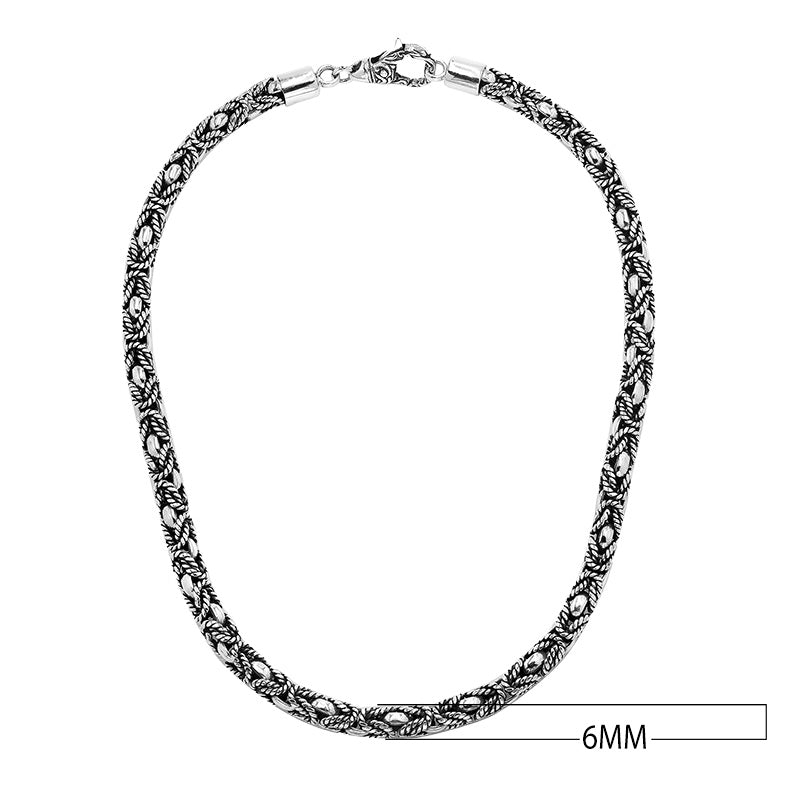 Sterling Silver 6MM Bali Chain with Lobster Lock wholesale jewelry