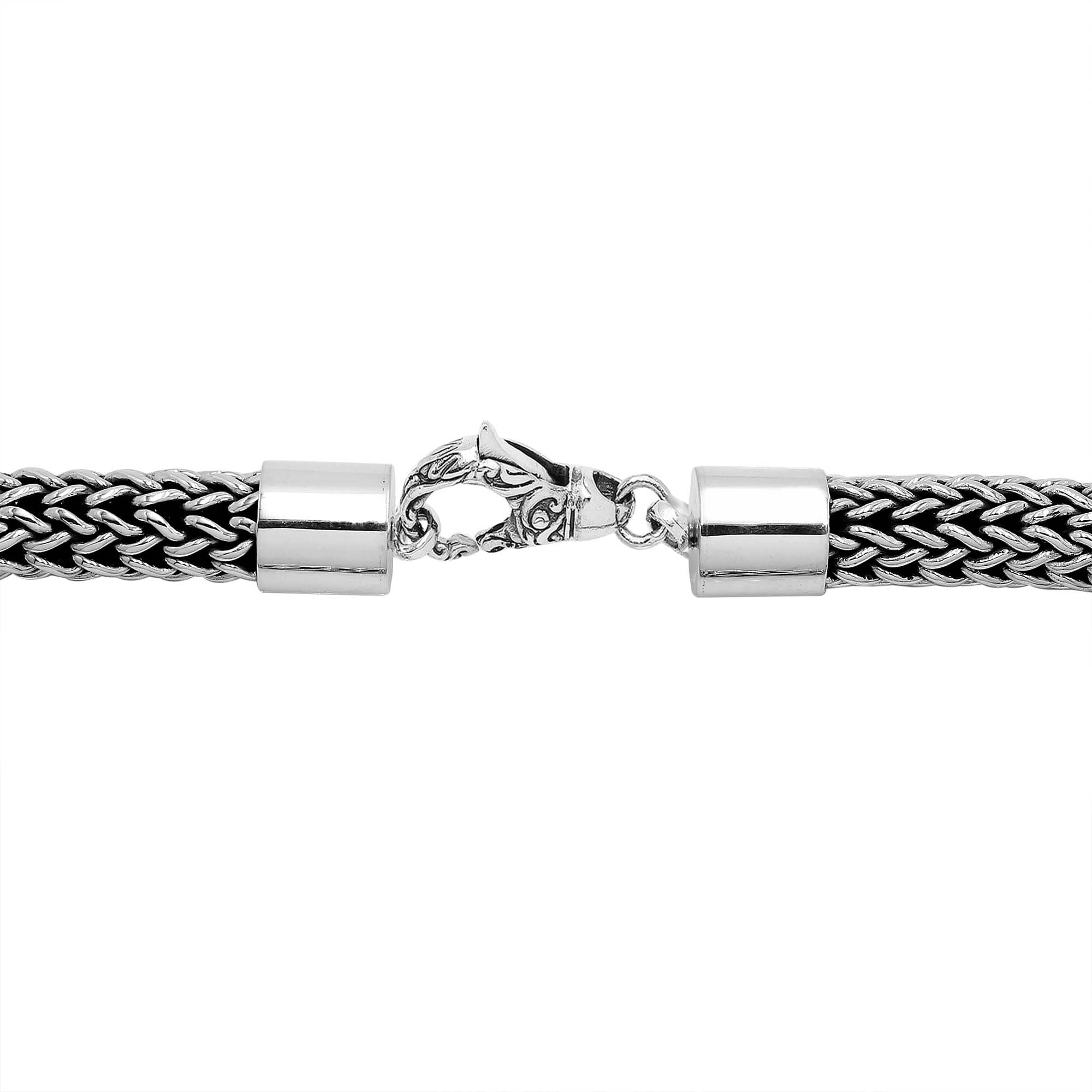 Sterling Silver 15MM Bali Woven Chain Necklace with Hook Lock wholesale jewelry