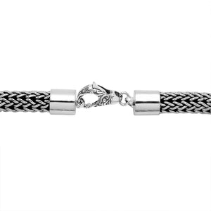 Sterling Silver 15MM Bali Woven Chain Necklace with Hook Lock wholesale jewelry