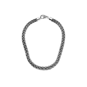 Sterling Silver 15MM Bali Woven Chain Necklace with Hook Lock wholesale