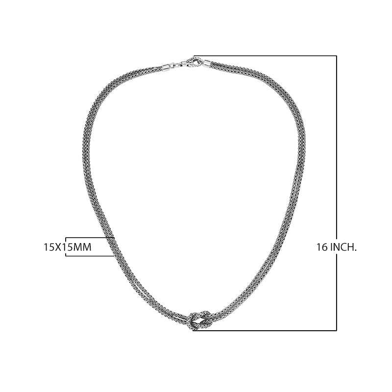 Sterling Silver 2.5MM Bali Woven Chain Necklace with Lobster Lock wholesale